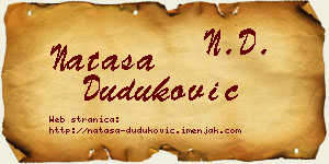Nataša Duduković vizit kartica